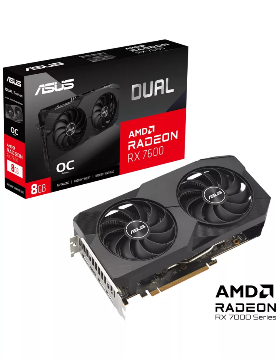 ASUS RX 7600 OC Edition 8GB GDDR6 Dual Fan